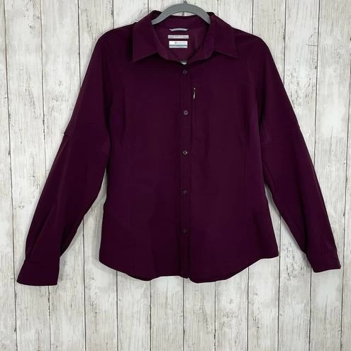 ColumbiaOmni-Shade Sun Protection Purple Long Sleeve Outdoor Button Down Shirt - Size L 2 ColumbiaOmni-Shade Sun Protection Purple Long Sleeve Outdoor Button Down Shirt - Size L - Image 2