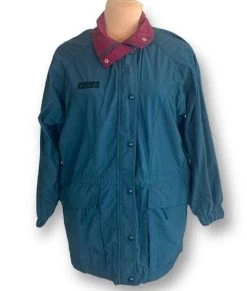 Columbia Vintage  Jacket Teal Blue Maroon Windbreaker Raincoat Unisex Size Large - Size XL -Columbia Sale Store 0294054d347de6d20e4df0f206e21b75 photo