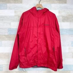 ColumbiaWatertight II Rain Jacket Red Nylon Waterproof Mesh Lined Mens Large - Size L