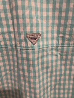Columbia WomensPFG Button Shirt-Medium Blue/White Plaid ‘Super Bonehead’ EUC - Size M -Columbia Sale Store 1857beb598a1ebb50785d0b62a27b3b2 704058066.597061