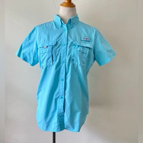 Columbia PFG Bahama ShirtShort Sleeve Fishing Outdoor Turquoise Size M - Size M 9 Columbia PFG Bahama ShirtShort Sleeve Fishing Outdoor Turquoise Size M - Size M - Image 9