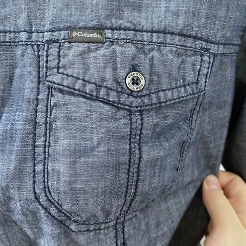 Columbiablue Chambray Button Down Shirt With Flap Chest Pockets Size L - Size L 8 Columbiablue Chambray Button Down Shirt With Flap Chest Pockets Size L - Size L - Image 8