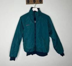 Columbia Vintage 90sTeal And Navy Reversible Bomber Jacket - Size XL