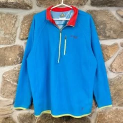 Columbia Blue ThinFleece Quarter Zip Sweatshirt Pullover Crewneck - Size XXL