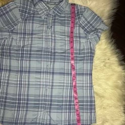 Columbia  blue plaid Omni-shade Short Sleeved Button Down Sz Small - Size S -Columbia Sale Store 458da7ab6a01ec2bc0be32fd6cd6906a image