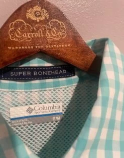 Columbia WomensPFG Button Shirt-Medium Blue/White Plaid ‘Super Bonehead’ EUC - Size M -Columbia Sale Store 4c1b273087b0fee4210a8cf5db411982 704058066.225831