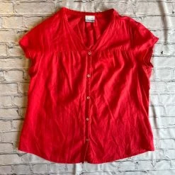 Columbia Pink Summer Button Down Blouse XL - Size XL