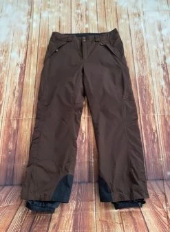 Columbia Women Omni-Tech Titanium Insulated Snow Ski Brown Pants Fleece Lined L - Size L