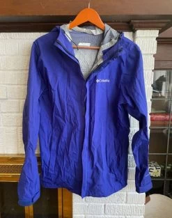 Columbia Omni-Wick Windbreaker Rain Hooded Lightweight Jacket Blue Indigo Size S - Size S