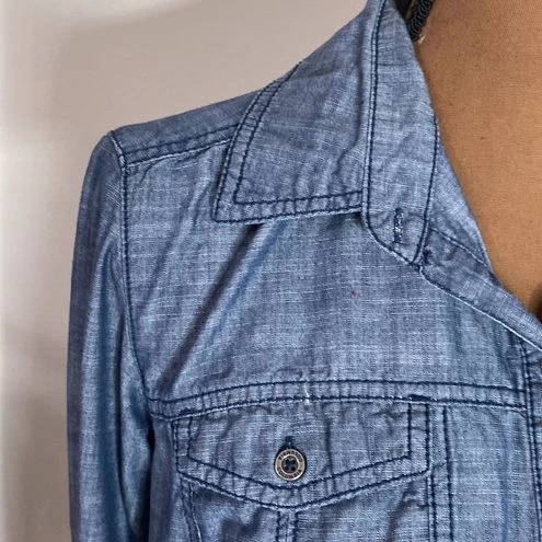 Columbiablue Chambray Button Down Shirt With Flap Chest Pockets Size L - Size L 5 Columbiablue Chambray Button Down Shirt With Flap Chest Pockets Size L - Size L - Image 5