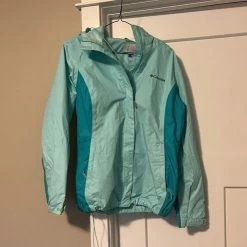 Columbia Omni-Tech Waterproof Breathable Light Blue Jacket - Size S