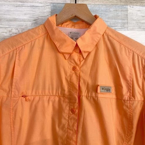 ColumbiaPFG Ventilated Fishing Shirt Orange Short Sleeve Cotton Blend Womens XL - Size XL 2 ColumbiaPFG Ventilated Fishing Shirt Orange Short Sleeve Cotton Blend Womens XL - Size XL - Image 2