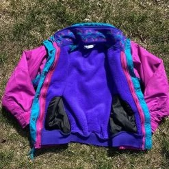 Columbia 80s VintageBugaboo Neon Colorblock Windbreaker - Size M -Columbia Sale Store 81155a90e8db774751a6c065b401421d image