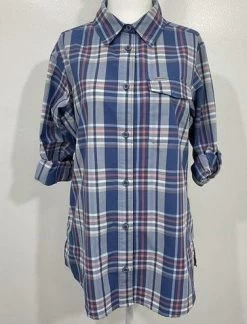 Columbia NewSportswear Plaid Roll Sleeve Button Down Shirt Eden Prairie Blue - Size M -Columbia Sale Store 82a08804d92d5feab6709f55a0f6bfc8 photo