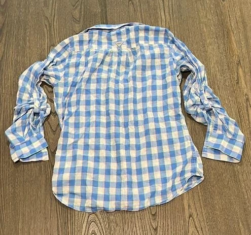 ColumbiaWomens PFG White Blue Plaid Button Front Shirt Size S - Size S 4 ColumbiaWomens PFG White Blue Plaid Button Front Shirt Size S - Size S - Image 4