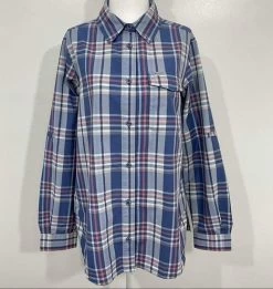 Columbia NewSportswear Plaid Roll Sleeve Button Down Shirt Eden Prairie Blue - Size M -Columbia Sale Store 89856b4b14ae797687285dfc3cc3f0fc photo