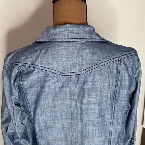 Columbiablue Chambray Button Down Shirt With Flap Chest Pockets Size L - Size L 6 Columbiablue Chambray Button Down Shirt With Flap Chest Pockets Size L - Size L - Image 6