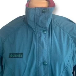 Columbia Vintage  Jacket Teal Blue Maroon Windbreaker Raincoat Unisex Size Large - Size XL -Columbia Sale Store 98f4ea2c94940c4a1c52090aa17cd885 image