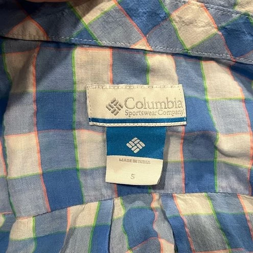 ColumbiaWomens PFG White Blue Plaid Button Front Shirt Size S - Size S 2 ColumbiaWomens PFG White Blue Plaid Button Front Shirt Size S - Size S - Image 2