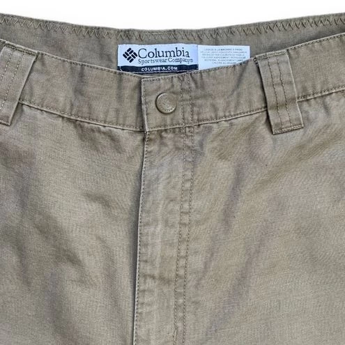 ColumbiaCargo Shorts Brown Khaki Lightweight Cotton Flat Front 34 - Size 34 2 ColumbiaCargo Shorts Brown Khaki Lightweight Cotton Flat Front 34 - Size 34 - Image 2