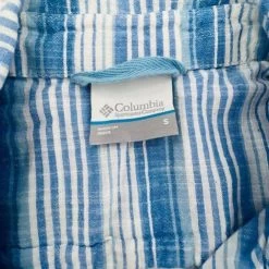 ColumbiaShirt Women's Small Blue White Stripe Cotton Short Sleeve Pocket - Size S -Columbia Sale Store d98c7c4ec4d0dc1f0b1cc6a506f7c153 image