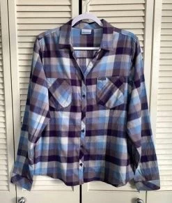 ColumbiaTapered Fit Flannel Button Down Shirt Large Plaid - Size L