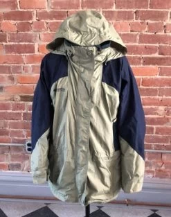 Columbia Green And Navy Coat - Size L