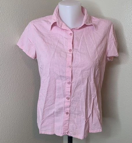 Columbia Women’s Sz Medium Short Sleeve Button Up Pink Floral Shirt Embroidered - Size M 2 Columbia Women’s Sz Medium Short Sleeve Button Up Pink Floral Shirt Embroidered - Size M - Image 2