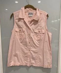 Columbia Women's Light PinkSleevlesss Button Down Top Sz XL - Size XL