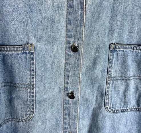 Columbia Vintage 90s Denim Long Sleeve Button Down Collared Shirt Shacket - Size XXL 5 Columbia Vintage 90s Denim Long Sleeve Button Down Collared Shirt Shacket - Size XXL - Image 5