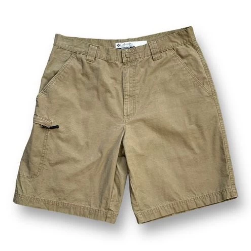 ColumbiaCargo Shorts Brown Khaki Lightweight Cotton Flat Front 34 - Size 34 1 ColumbiaCargo Shorts Brown Khaki Lightweight Cotton Flat Front 34 - Size 34