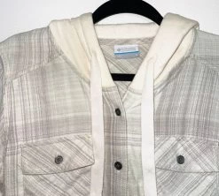 Columbia 100% Cotton Cream & White Button Down Hooded Plaid Top - Size S -Columbia Sale Store f3652ce7c8d9f03dadc59bd885c2d570 photo